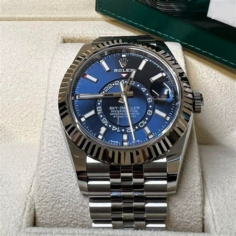 rolex blue face sky dweller|Rolex Sky-Dweller watch price.